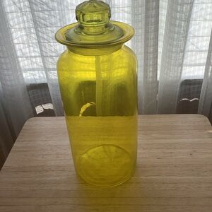Takahashi mid century modern ..Yellow Glass Storage Jar